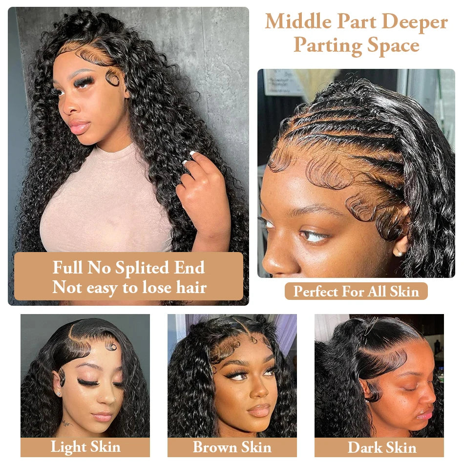 Premium 13x6 HD Lace Front Wig - Brazilian Virgin Deep Wave Human Hair 30 Inch