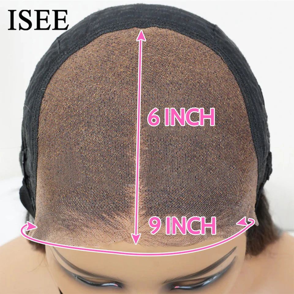 Kinky Curly Lace Front Wig Wear And Go Pre Bleached Knots 6x9 Curly Glueless Wig Human Hair Pre Cut PrePlucked ISEE Hair Wig