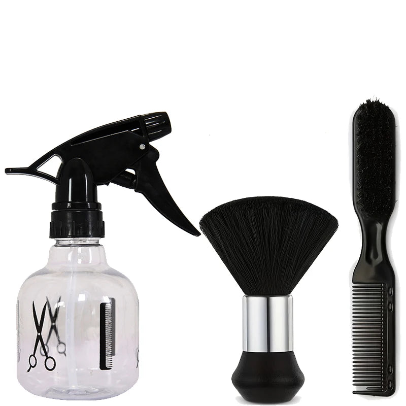 3piece Salon Professional Haircut Kit with Spray Bottle Cleaning Brush for Barbers & Home Use Salon Styling Accessories