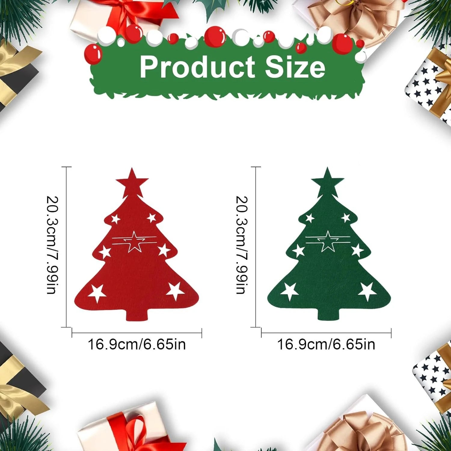 New 10-1PC Christmas Tree Cutlery Knife Fork Covers Table Decor Xmas Tableware Pocket Holder Bag New Year Xmas Party Decor Gifts