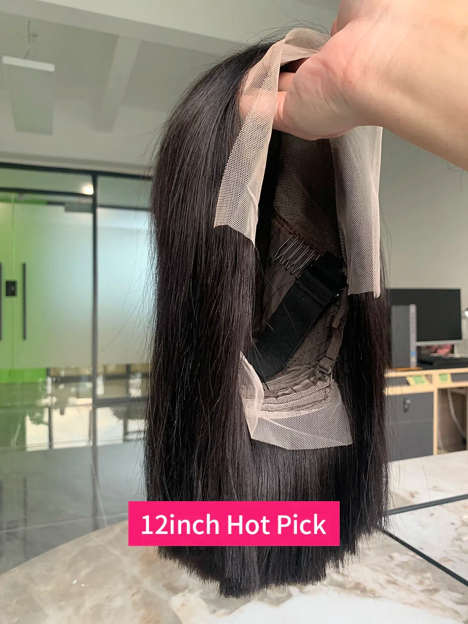 5x5 13x4 13x6 Bone Straight Bob Short Wigs Half Lace Front Wig Human Hair Vietnamese Raw Human Hair Lace Frontal Wig 250 Density