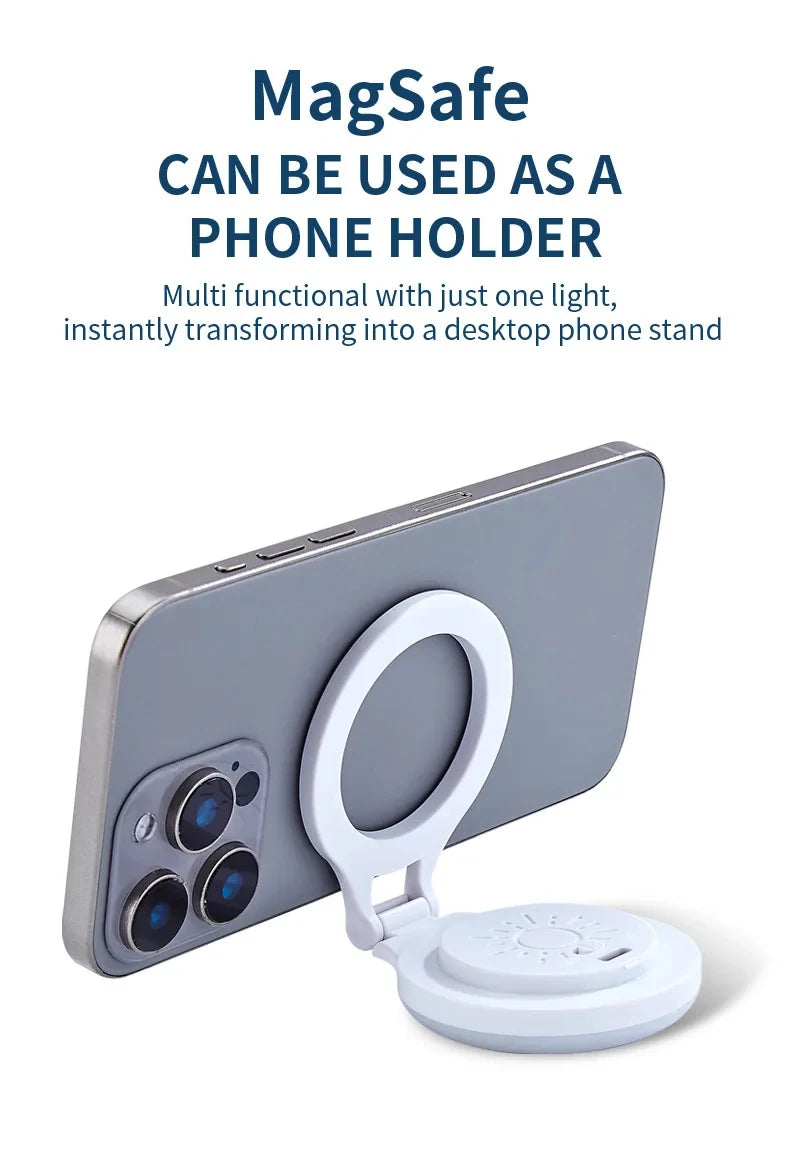 Portable Magnetic Mobile Phone Selfie Fill Light, Rechargeable Phone Selfie Light for Selfies/Photography/TikTok/live streaming