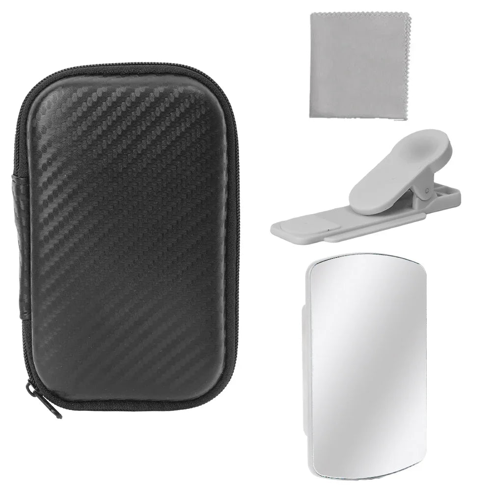 Universal Upgraded Smartphone Camera Mirror Reflection Clip Kit with Selfie Reflector Adjustable Mobile Phone Lens Mirror Clip