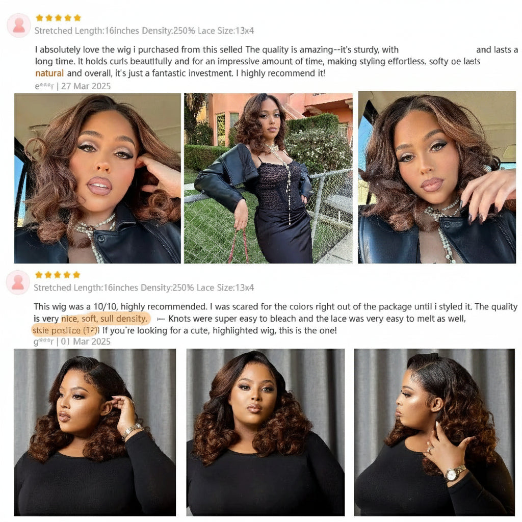 Blonde Wig Ombre Brown Colored Human Hair Wig 250 Density Loose Deep Wave Lace Frontal Glueless Wigs Human Hair Ready To Wear