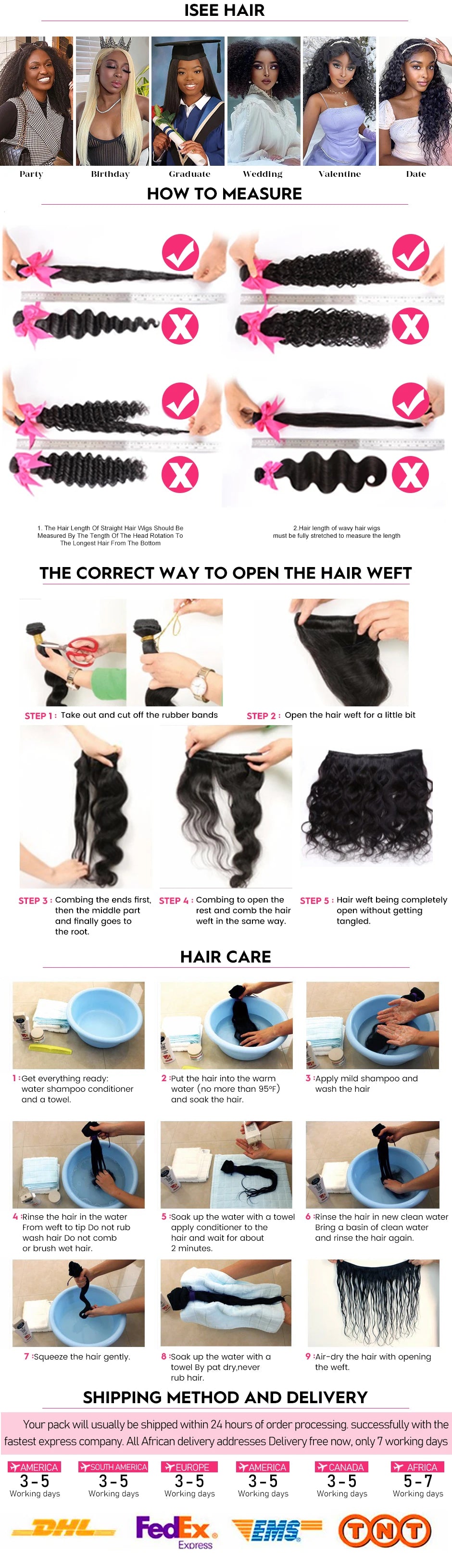 ISEE HAIR Mongolian Water Wave Human Hair Extensions 100% 1/3/4 Bundles Remy Natural Human Hair Bundles Extensions