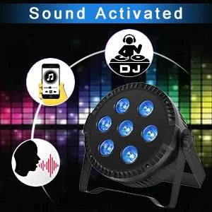 U'King 4PCS 42W Stage Light 7 LED Flat Par Lights RGBW 4IN1 DMX 512 Effect Light DJ Disco Party Christmas Bar Wedding Show Light