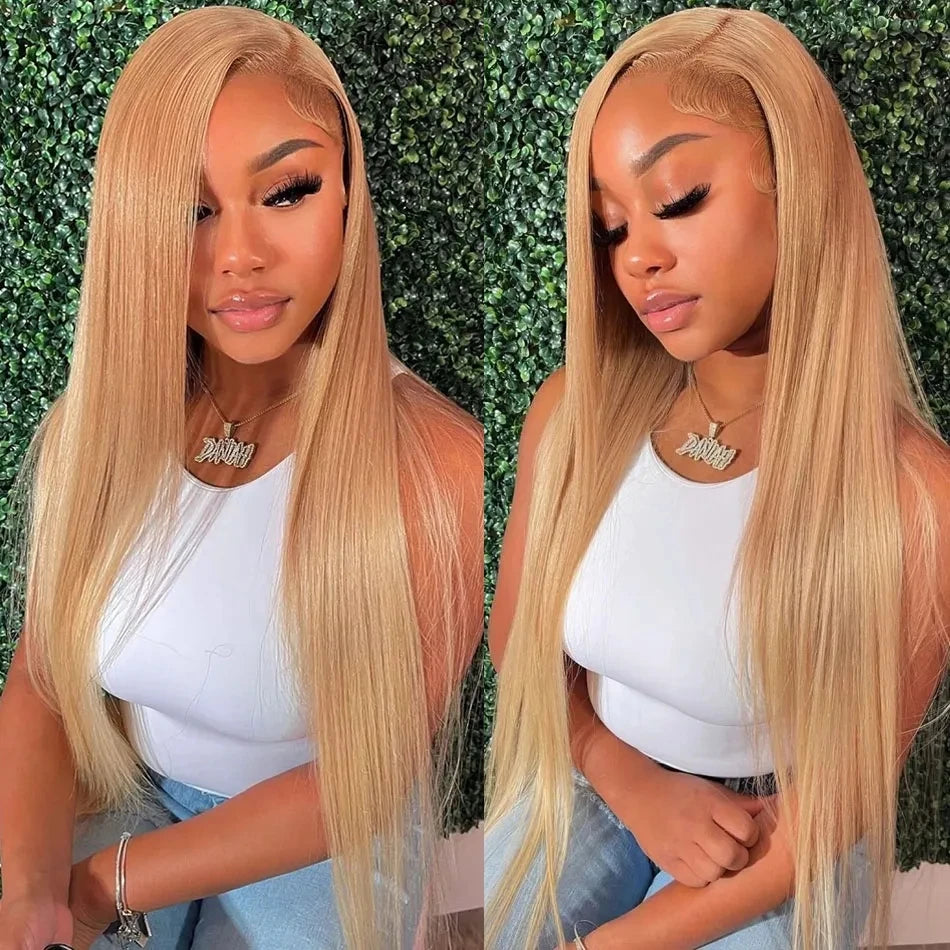 13x6 HD Lace Front Wig - Malaysian Straight Human Hair - Honey Blonde 180% Density