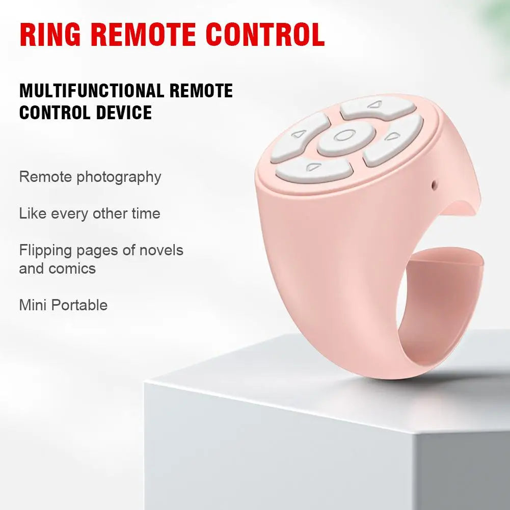 Portable Multi Function Bluetooth Remote Control For Fingertip Selfies Video Control Automatic Page Turning Browsing On Photo