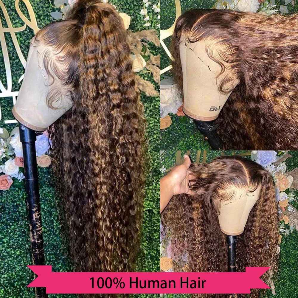 Premium Brazilian Honey Blonde Lace Front Wig - 13x4 HD Deep Wave Human Hair Wig for Women