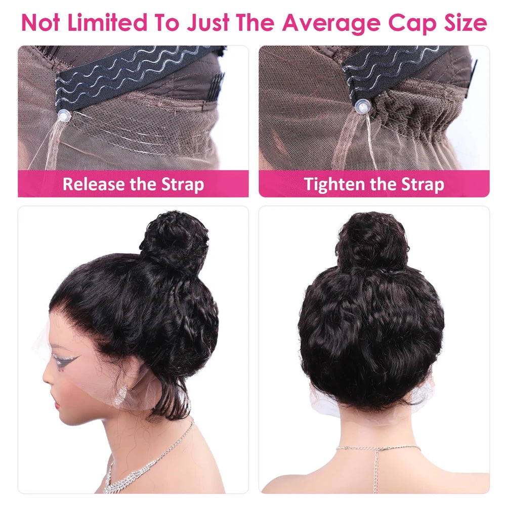 250 Density 360 Hd Lace Front Human Hair Wig Pre Plucked Invisible drawstring 360 Glueless Wig Deep Wave Frontal Wigs Human Hair
