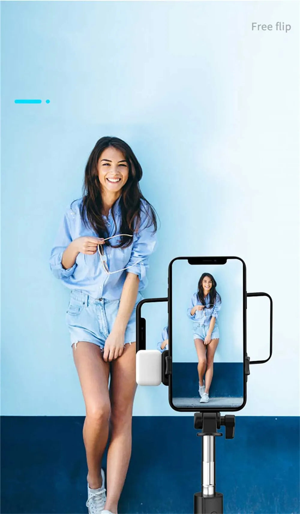 3-In-1 Bluetooth Wireless Selfie Tripod With Fill Light Shutter Remote Control Portable Foldable Monopod For Cell Smart Phones