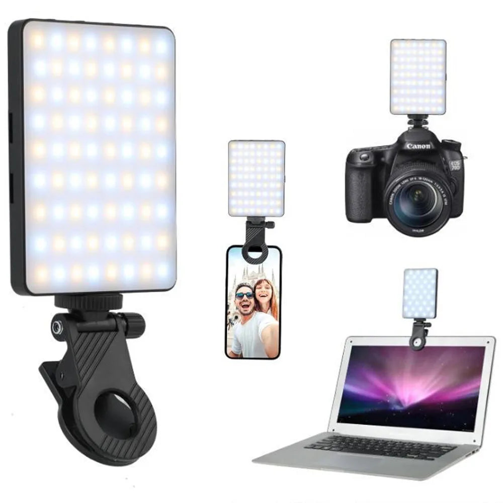 LED RGB Video Light Phone Fill Light Rechargeable Portable Lanterns 2000MAh Ajusted 3 Modes 2700-6500K Portable Selfie Lighting