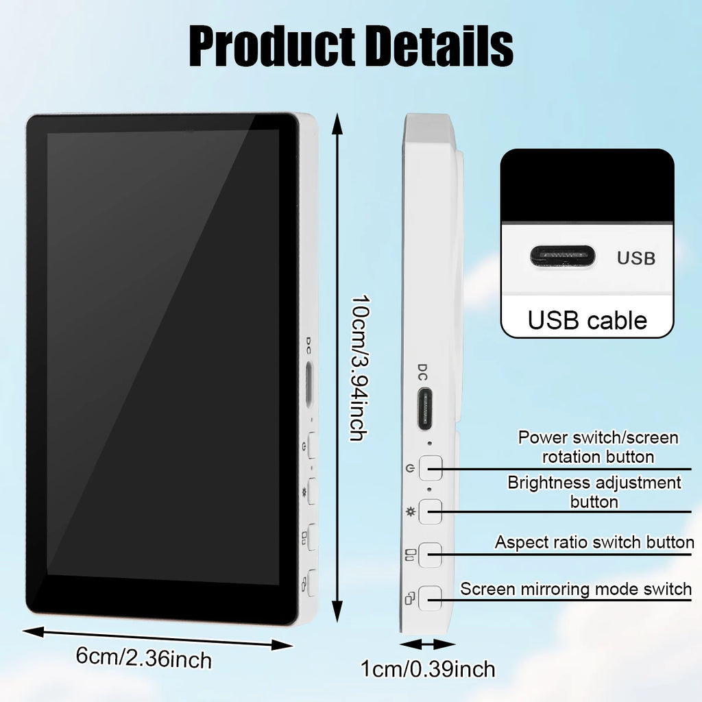 Mobile Phone Wireless Magnetic Selfie Monitor Screen For Smartphone Vlog Live Stream Video Recording for iPhone Android phone