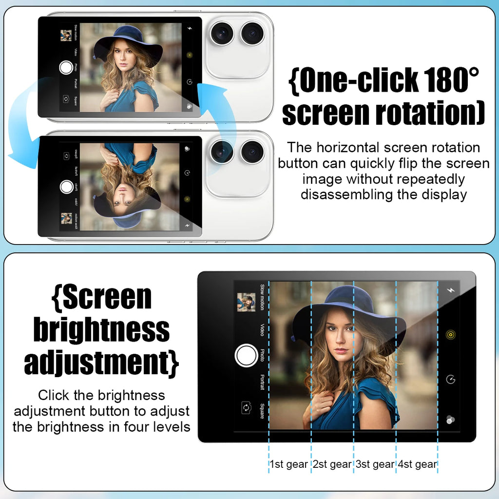 Mobile Phone Wireless Magnetic Selfie Monitor Screen For Smartphone Vlog Live Stream Video Recording for iPhone Android phone