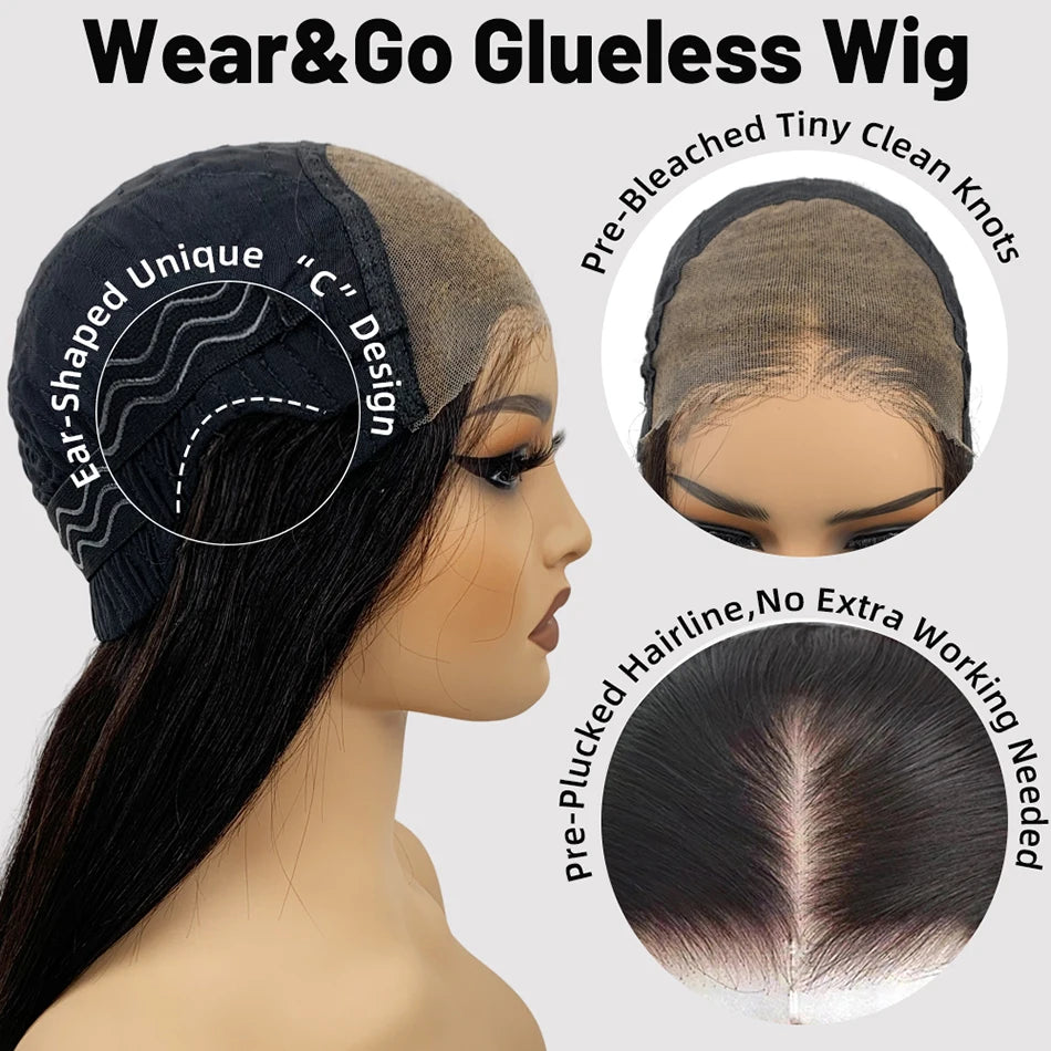 6x4 Glueless Wigs Human Hair Ready To Wear Ginger Blonde Colored Human Hair Lace Closure Wig HD Transparent Lace Front Wigs
