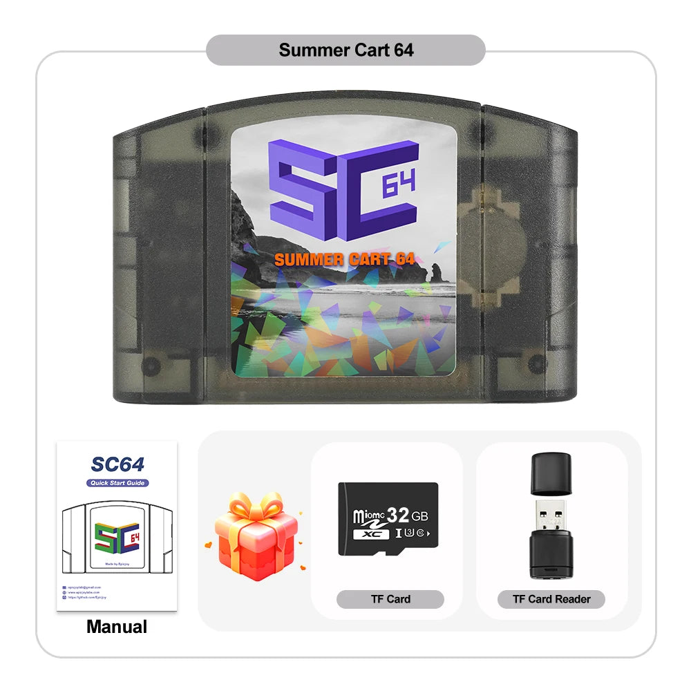 SummerCart64 Open Source N64 Game Card For Nintendo 64 Game Console With Simulator Function Compatibility 5400+ games