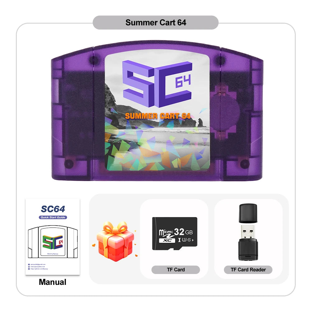 SummerCart64 Open Source N64 Game Card For Nintendo 64 Game Console With Simulator Function Compatibility 5400+ games