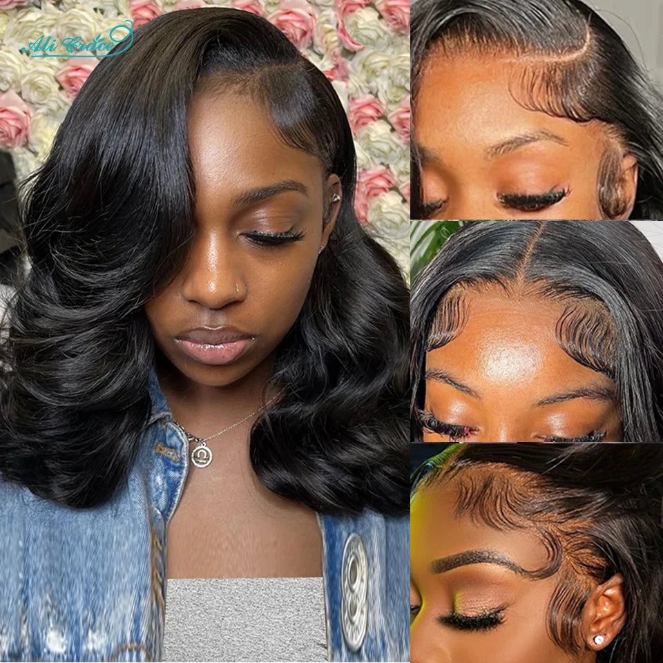 Ali Grace Body Wave Bob Wig Brazilian Hair 13x4 Lace Frontal Human Hair Wigs For Women Preplucked Short Bob Lace Wigs Body Wave