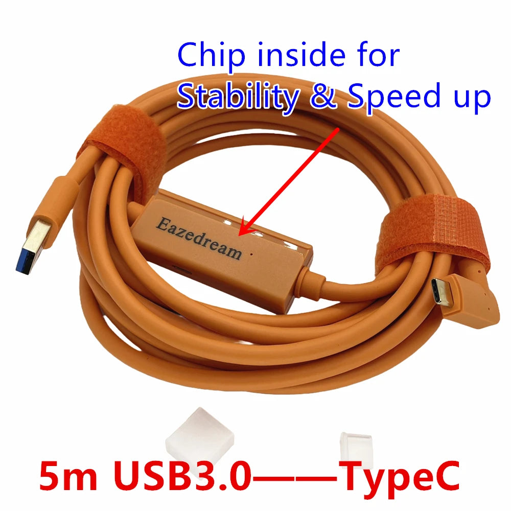 Eazedream 3m/5m Type-C USB to USB-C Live Stream Tethered Cable for Sony Canon Nikon Camera PC Imaging Edge Webcam Youtube Tiktok