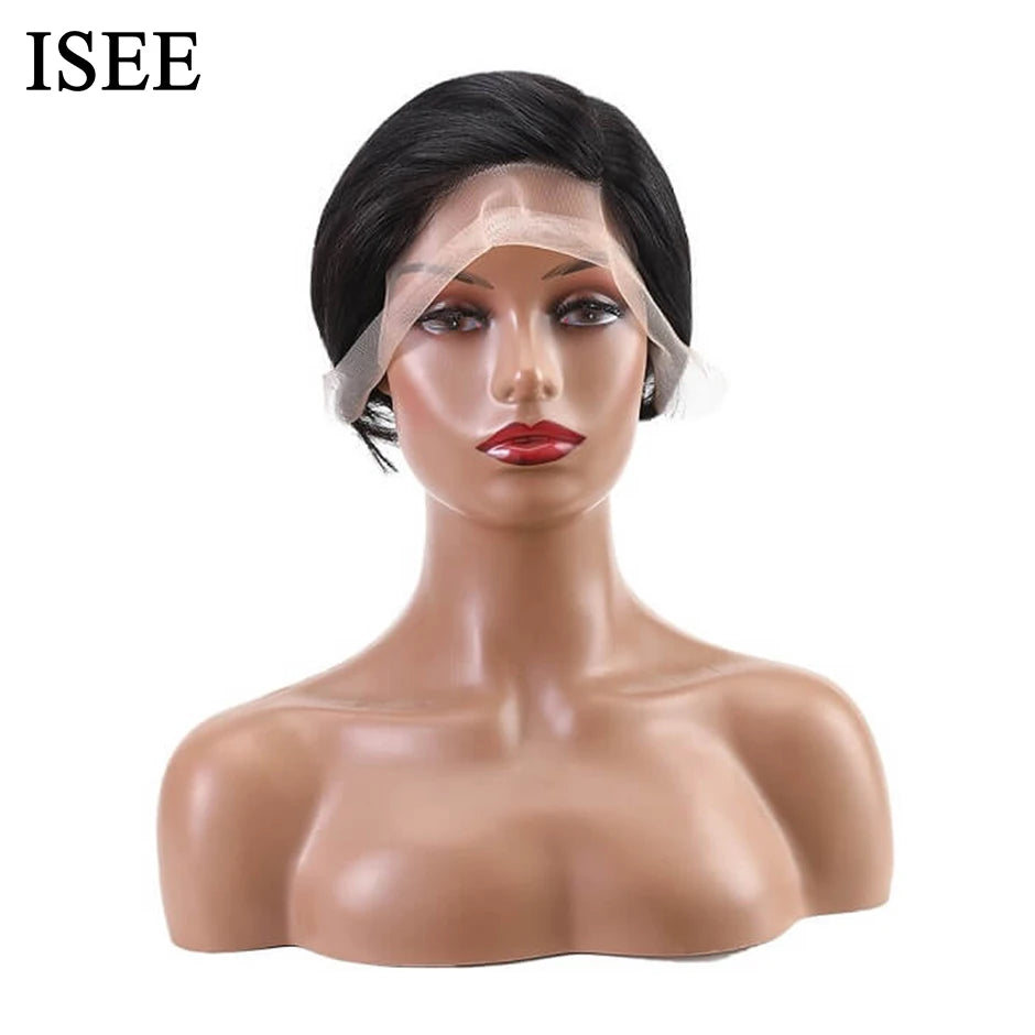ISEE HAIR Short Bob Wig Lace Front Human Hair Wigs For Women Human Hair Straight Pixie Cut Wig 13X4 Lace Frontal Wig Human Hair