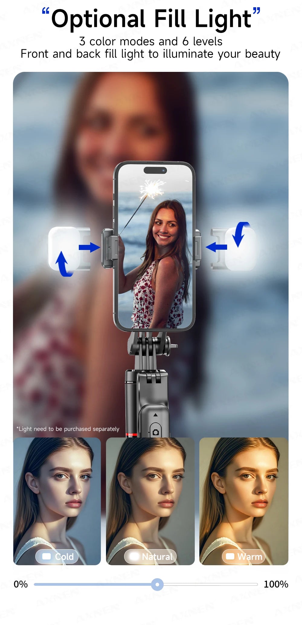 AXNEN New 1.7M Wireless Selfie Stick Tripod Foldable Stand For Gopro Action Camera Smartphones Balance Steady Shooting Live Vlog