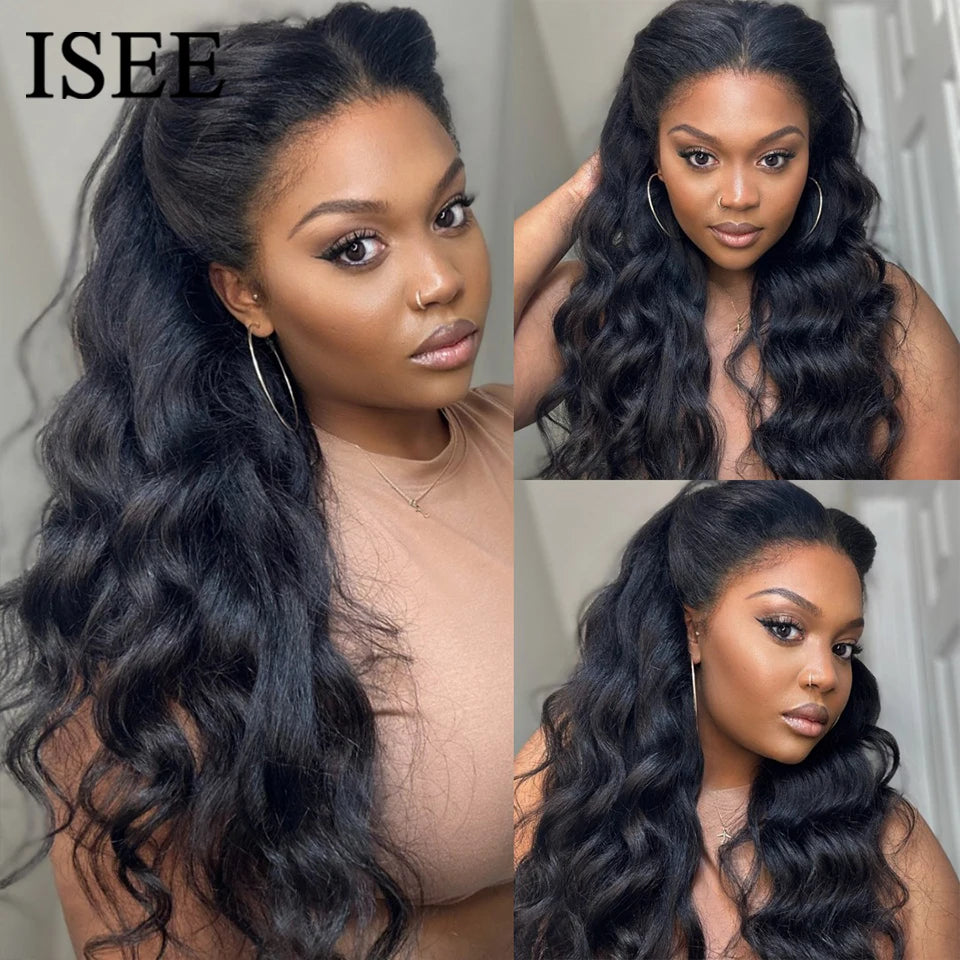 ISEE HAIR Pre-Bleached Knots Wear Go Glueless Wigs Human Hair Body Wave Ready To Wear Glueless Wigs For Women 6*4 HD Lace Wigs