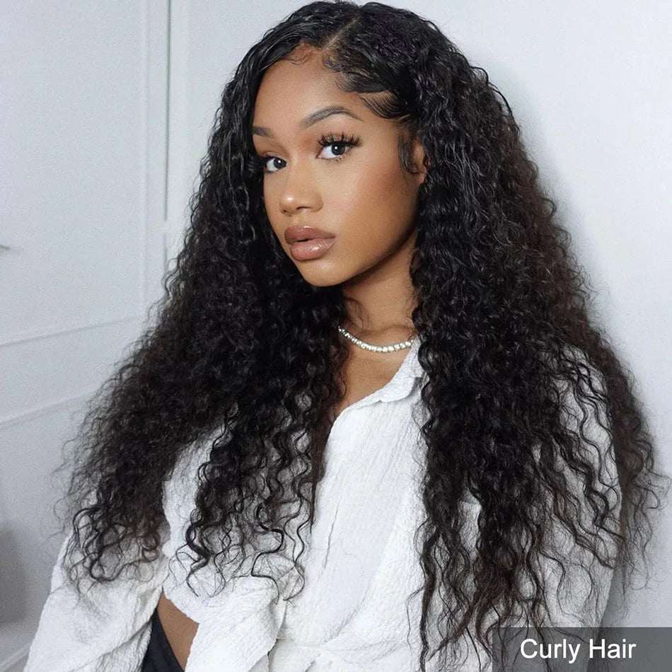 10A 13x6 HD Transparent Lace Front Human Hair Wigs Jerry Curly Malaysian Water Curly Wave Lace Frontal Human Hair Wigs For Women