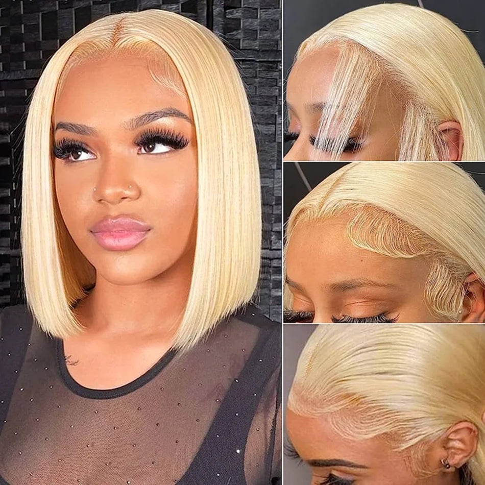 Tuneful 613 Blonde HD Lace Frontal Human Hair Wigs Bone Straight 13x6 HD Lace Front Wigs For Women Can Be Dyed To Any Colors