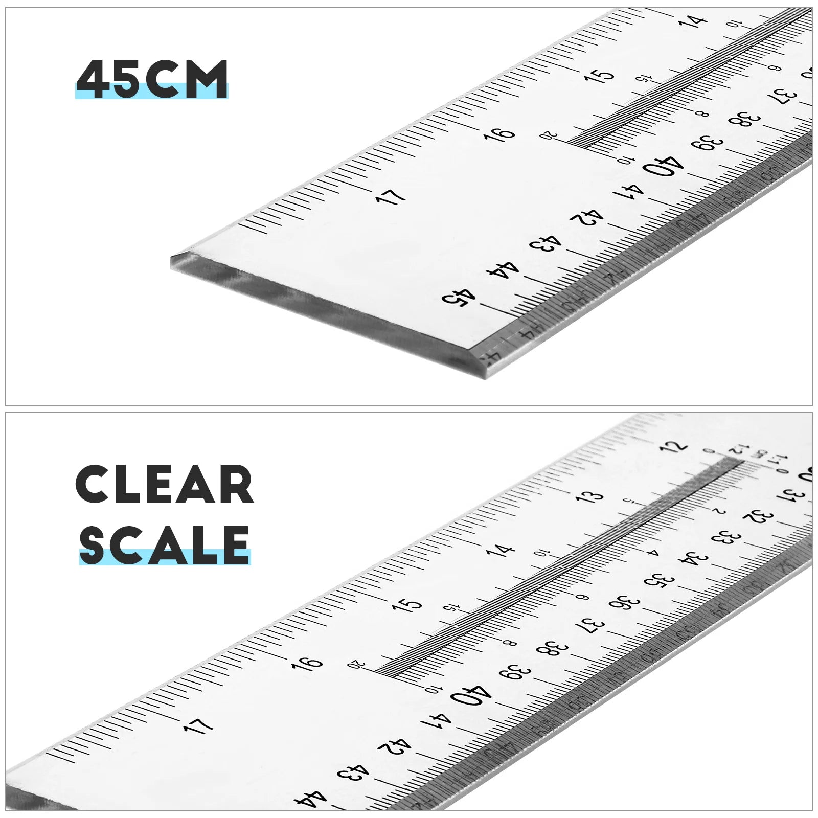 18 Inch Ruler Drafting Tool Engineering Gauge Parallel Rule Clear Rulers Woodworking Scribe Edge Measurement Analysis
