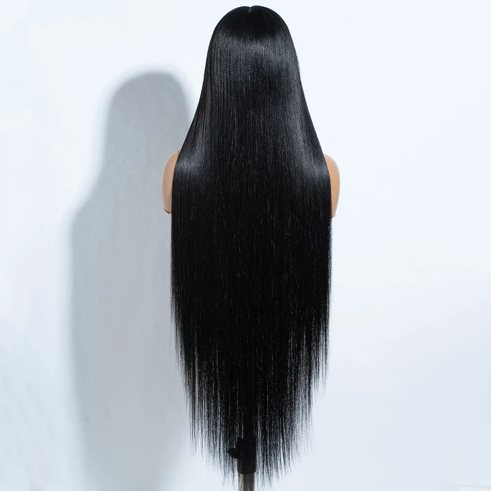 Premium 38 Inch Synthetic Lace Front Wig - Long Straight Heat Resistant Hair for Women