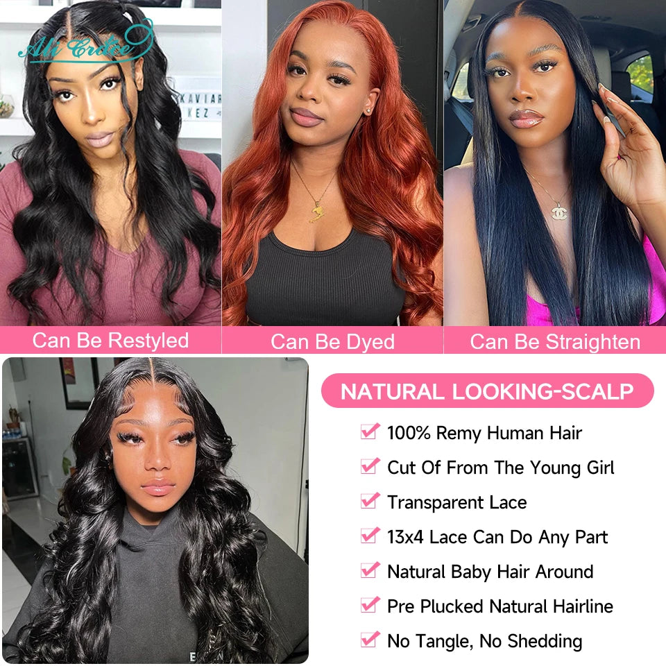 Ali Grace Body Wave Lace Front Wig Body Wave Human Hair Wigs for Women Brazilian Hair Pre-Plucked 13x4 Lace Frontal Hair Wigs