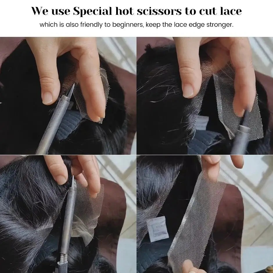 ISEE Hair Body Wave Pre Bleached Pre Plucked 7x5 Wear Go 180% Density Glueless Pre Cut Lace Closure Human Hair Wigs