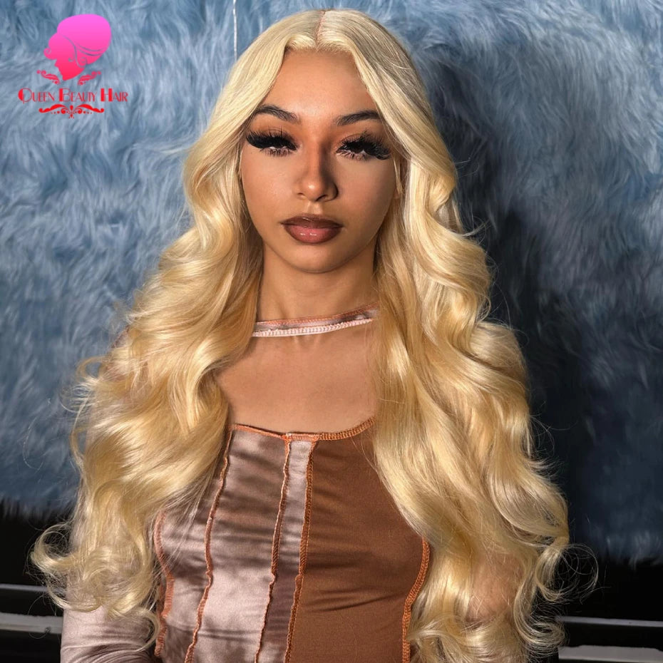 613 Glueless Wigs Human Hair 5x5 Lace Closure Wig Remy Straight Blonde Pre Plucked Glueless Wig 100% Human Hair Wigs Ready To Go