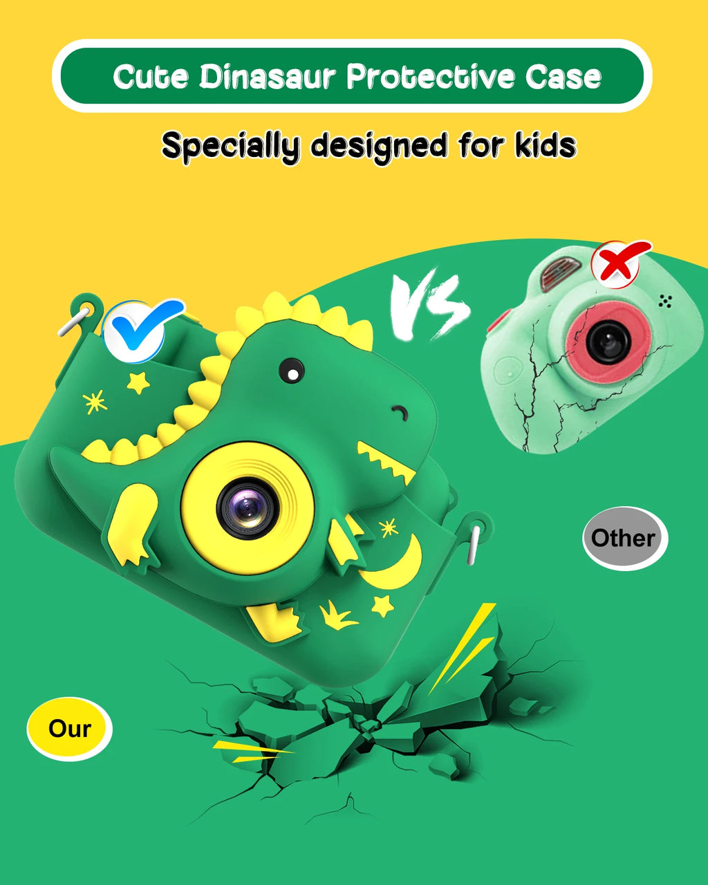 Kids Camera, 2.0" Toddler Digital Camera with 32GB Card,  20MP & 1080P HD Selfie Children's Camera for Boys Girls