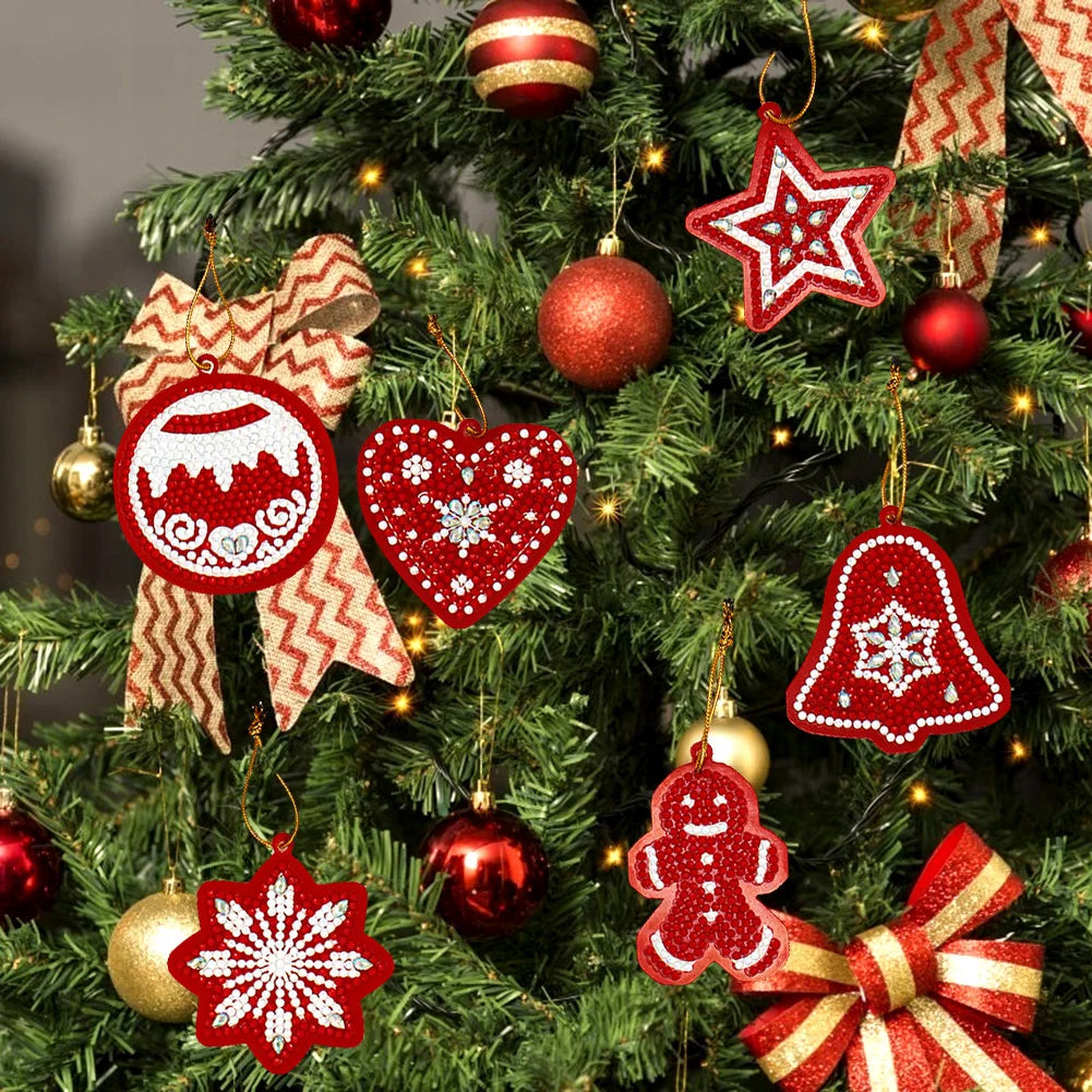 10-100pcs Special Shape Drill Christmas Tree Pendant Diamond Painting Pendant 5D DIY Christmas diamond Key Chain Kits Decor