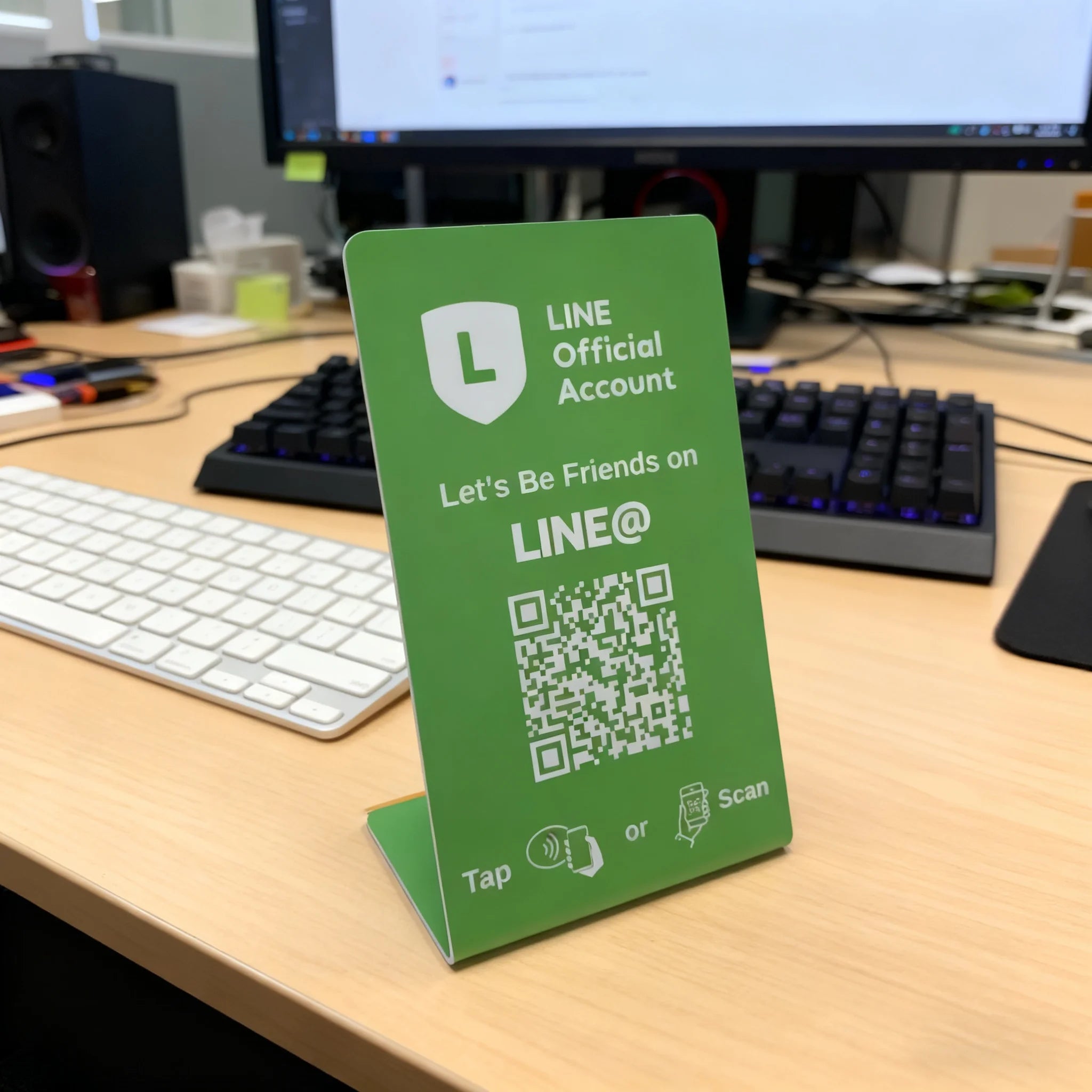 Hilo Programmable NFC215 Google Review Card NFC Station Table 13.56Mhz QR code can be independently set to link Standing Card