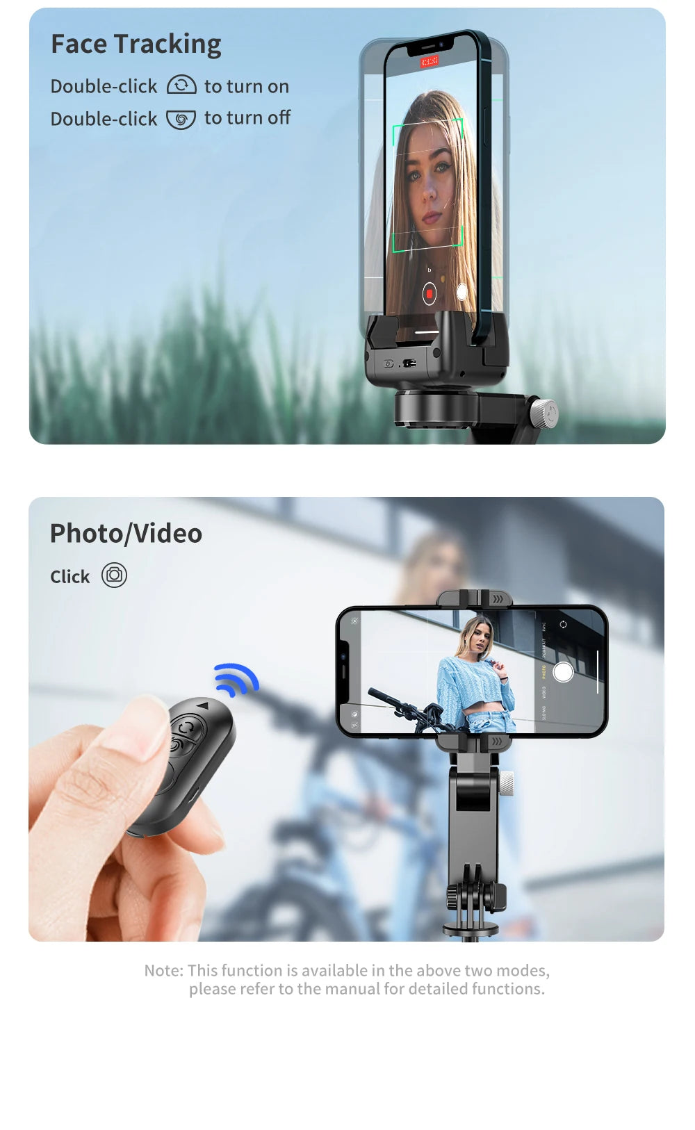 Handheld Gimbal Stabilizer Selfie Stick Tripod For iPhone Android Cell Phone Mobile Smartphone Camera Hand Portable Cellphone