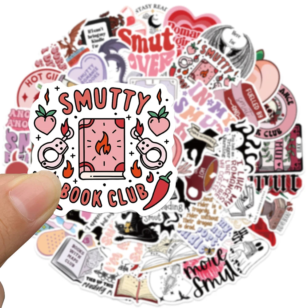 50PCS Smutty Dark Romance Bookish Spice Reader Girl Cartoon Booktok Sticker Aesthetic Car Kindle Ipad Phone Laptop Diary Sticker