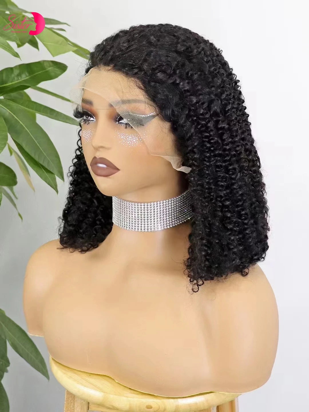 Premium 350% Density Kinky Curly Human Hair Wig - 13x4 Lace Front Bob Wig for Women