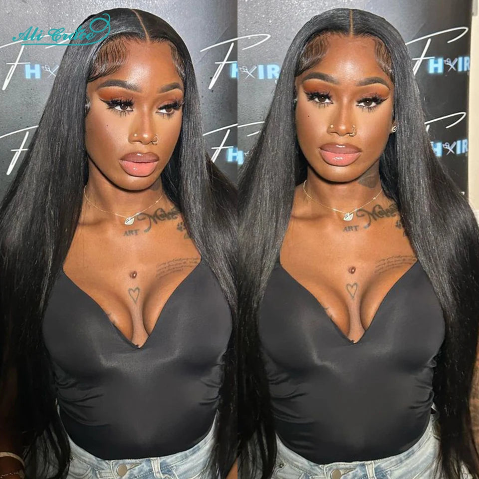 ALI GRACE Hair Brazilian Straight Human Hair 4 Bundles 100% Remy Human Hair Weaves Natural Color Straight Hair Bundle 10-28 inch