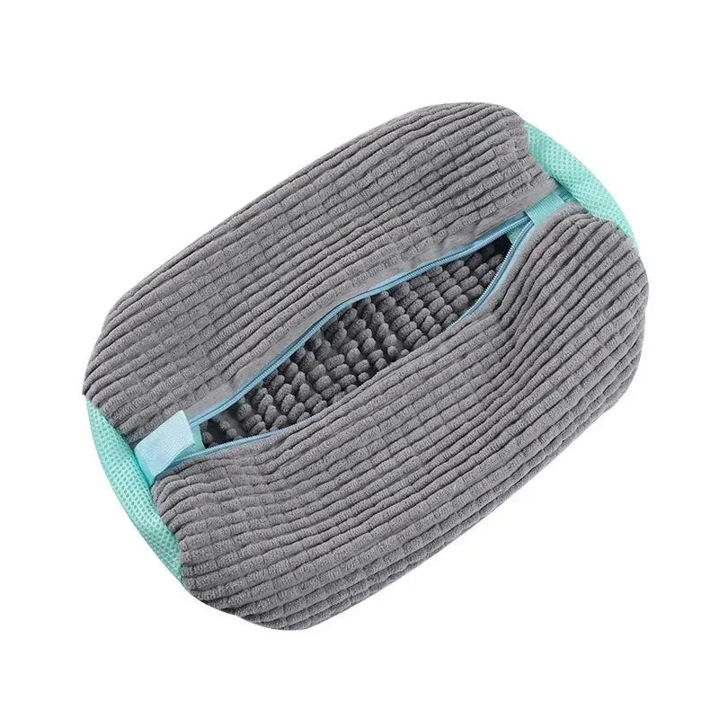 2/1PCS Shoe Washing Bag Washing Machine Laundry Bags with Zipper Closure Shoes Cleaning Bags Shoes Laundry Fluffy Fibers Sneaker