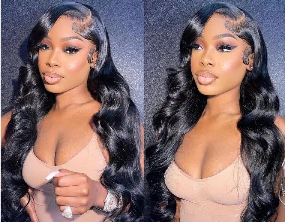 UNice Hair 13x4 Lace Frontal Wig Pre Cut Pre Bleached Pre Plucked Body Wave Human Hair Lace Wig Ready To Wear 250% Density
