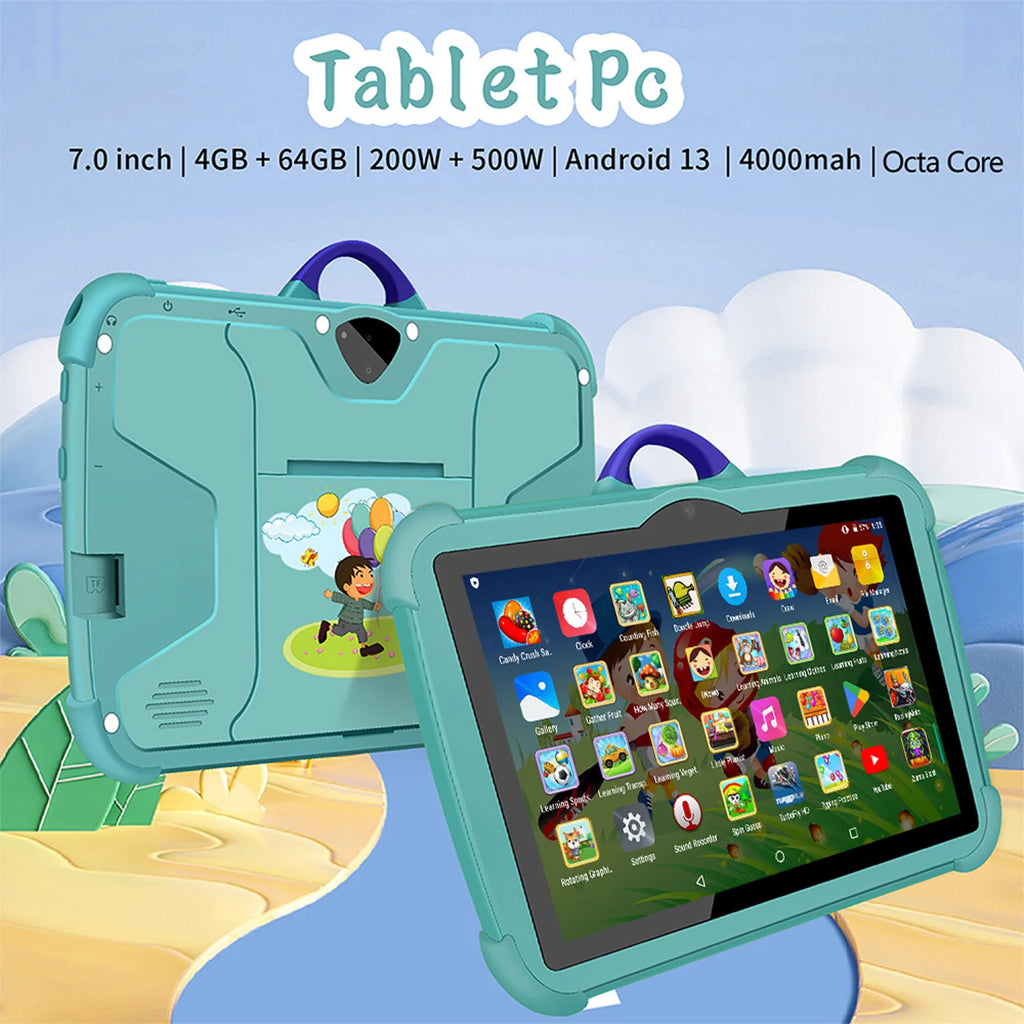 2024 New Arrival 7 Inch WiFi Kids' tablet Octa Core 4GB RAM 64GB ROM Google Learning Education Version Dual Cameras Tablets
