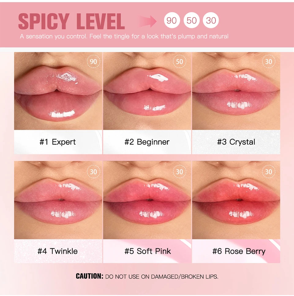 Lakerain Lip Plumper Deep Hydration Long-Lasting Nourishment High-Shine Gloss Shining Voluminous Finish Lip Moisturizing Liquid