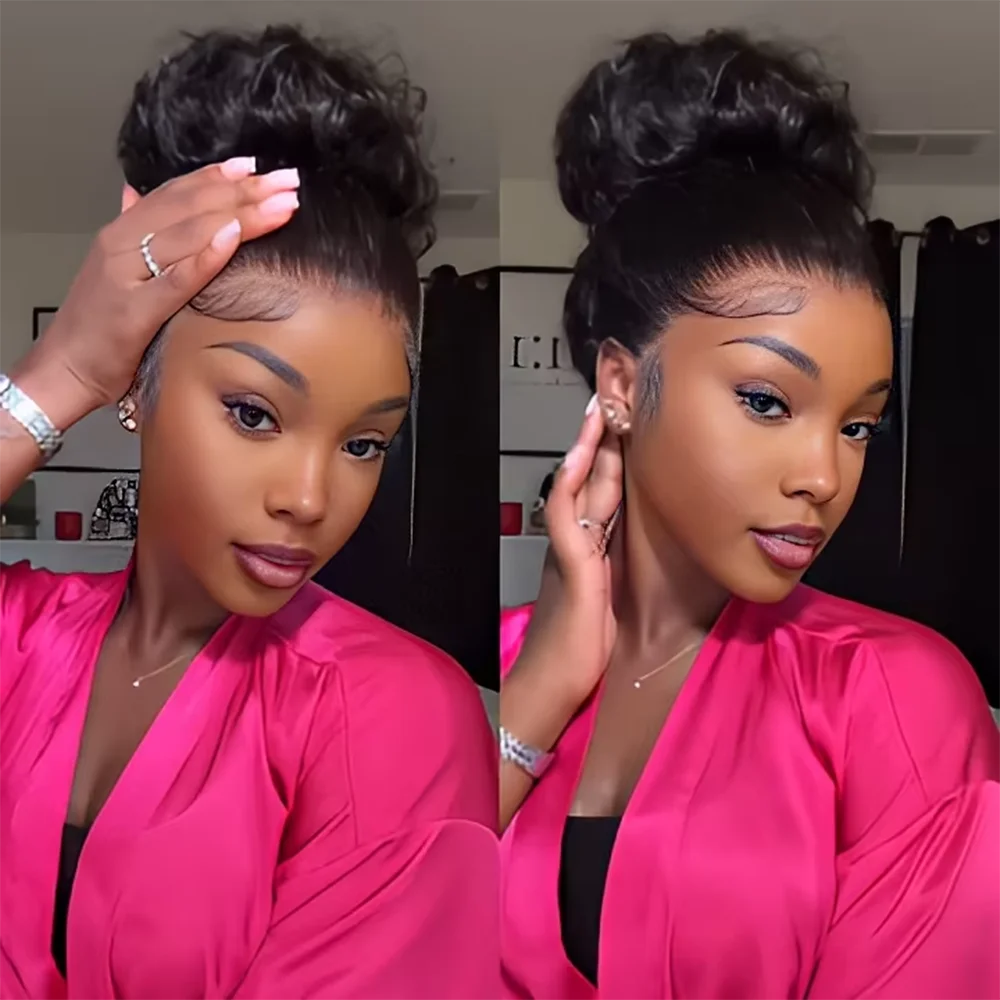 250 Density HD Invisi Strap 360 Full Lace Frontal Kinky Curly Wig 30 inch Black Human Hair Drawstring Snug Water Wig Glueless