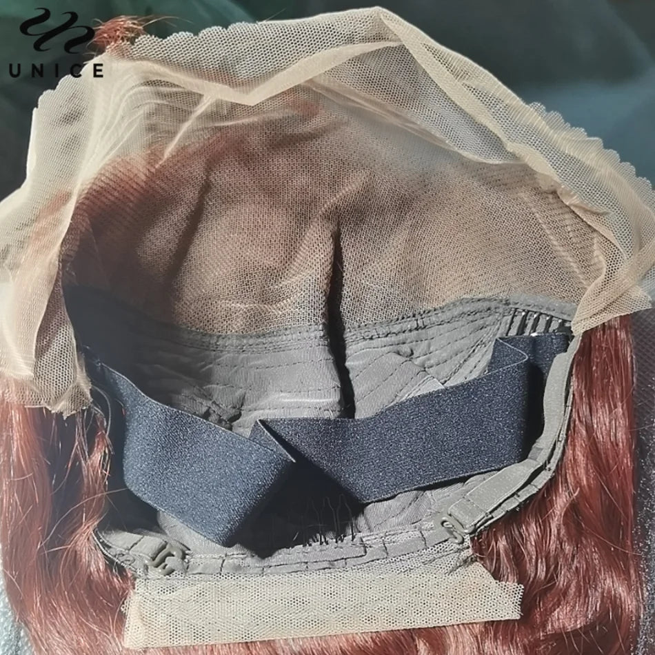 UNice Hair Reddish Brown Body Wave 13x4 Lace Front Wig Preplucked Human Hair Lace Frontal Wigs Can Do Any Part 30 Inch Long Wig
