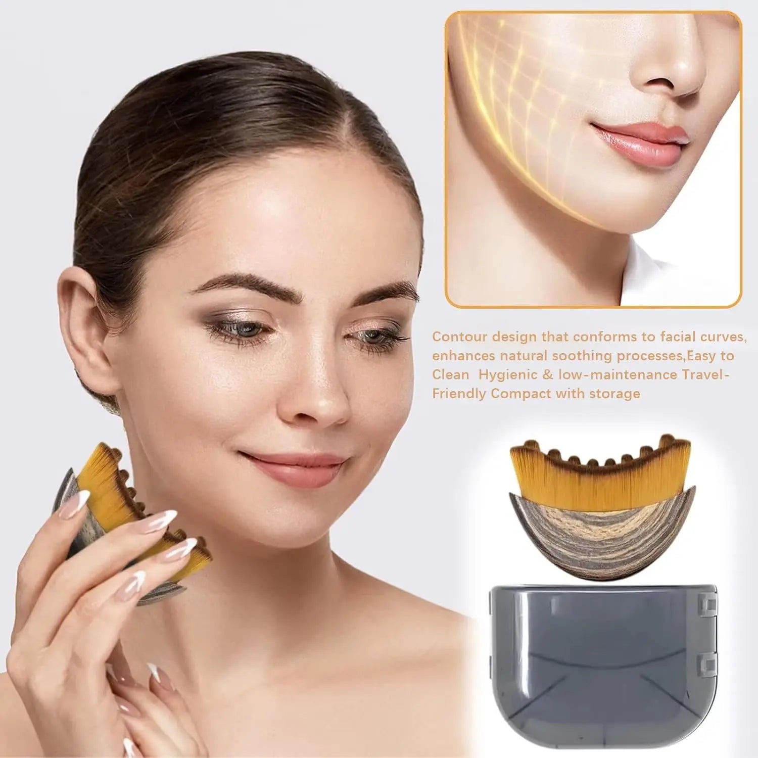 Lymphatic Contour Face Brush Lymphatic Drainage Reduce Puffiness Relief Fatigue Facial Massager Face Chin Skin Sculpting Tool