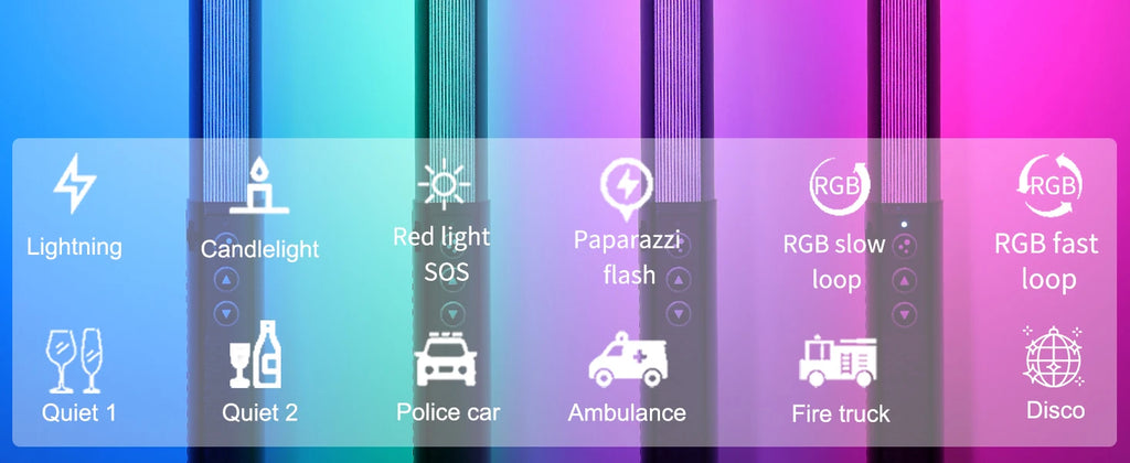 LUXCEO Q508A RGB Video Light With Remote Control 3000K-6000K 36Colors Studio Photo Lighting LED Stick For Youtube TikTok Vlog