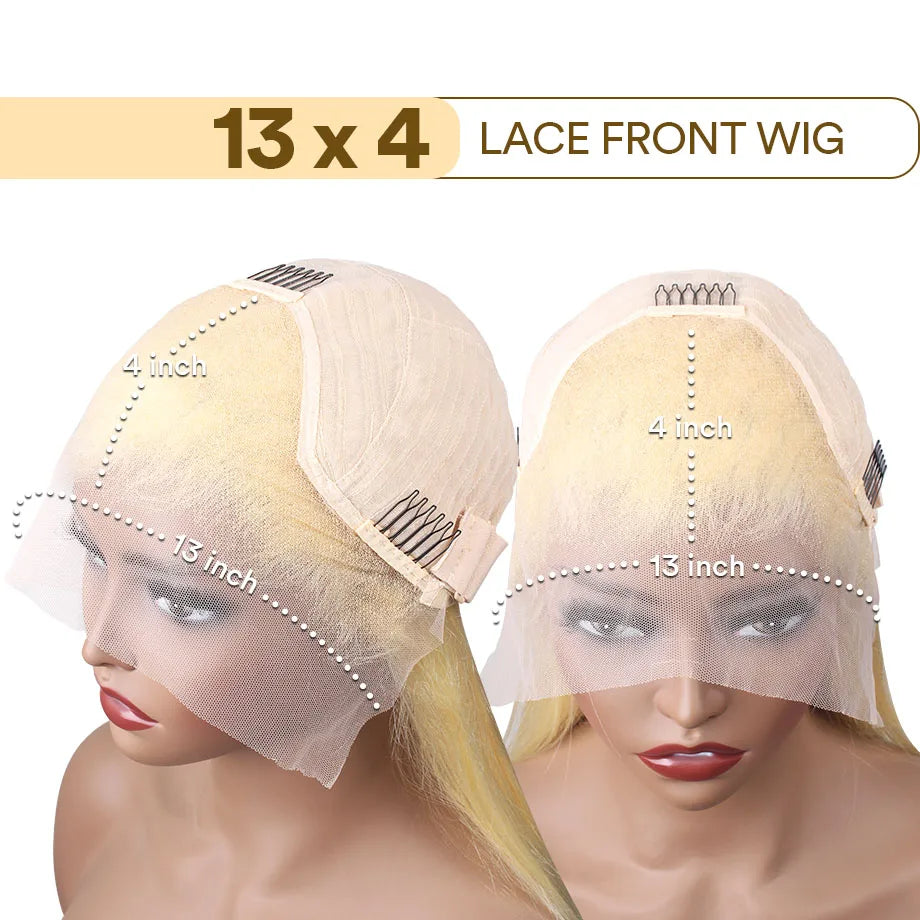 613 Blonde HD Lace Human Hair Wigs 13x6 Transparent Lace Frontal Wigs Bone Straight 100% Brazilian Human Hair Wigs 220 Density