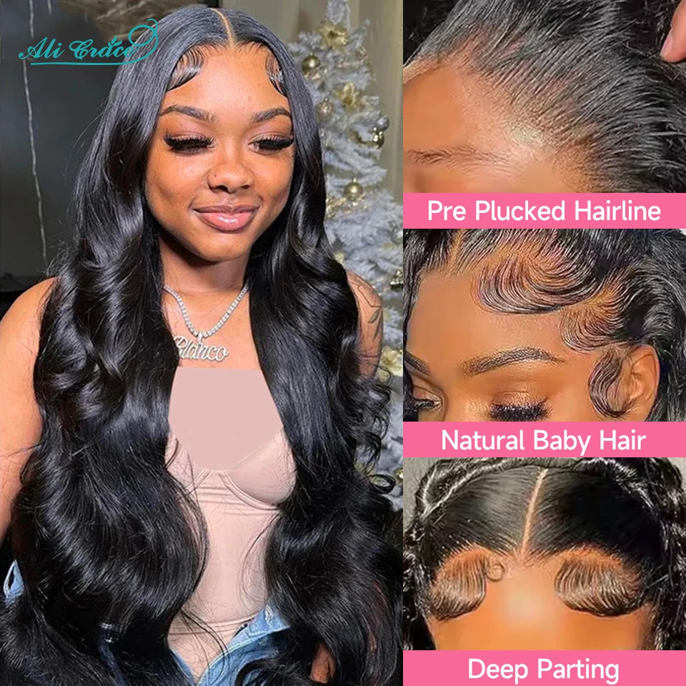 Ali Grace Body Wave Lace Front Wig Body Wave Human Hair Wigs for Women Brazilian Hair Pre-Plucked 13x4 Lace Frontal Hair Wigs